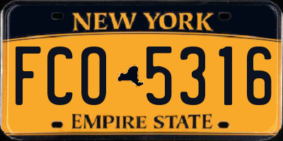 NY license plate FCO5316