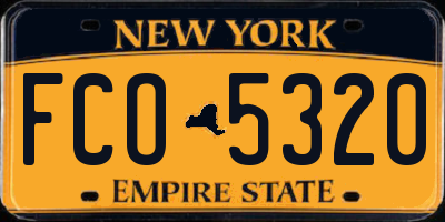 NY license plate FCO5320