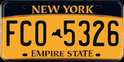 NY license plate FCO5326