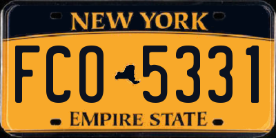 NY license plate FCO5331