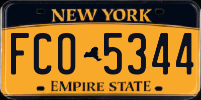 NY license plate FCO5344