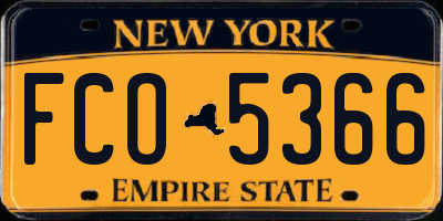 NY license plate FCO5366