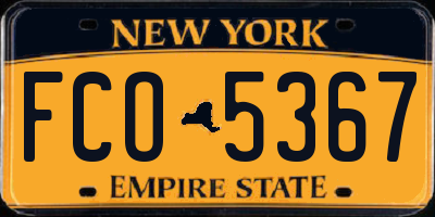NY license plate FCO5367
