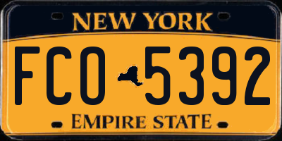 NY license plate FCO5392