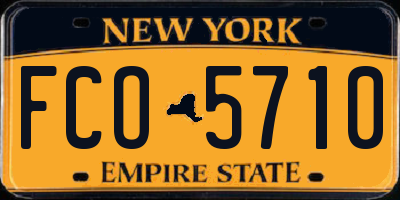 NY license plate FCO5710