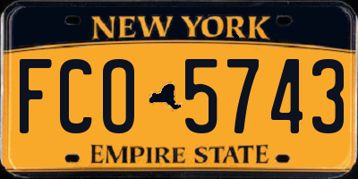 NY license plate FCO5743
