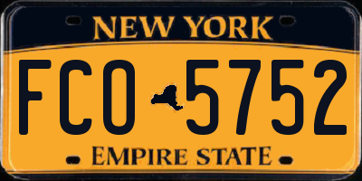 NY license plate FCO5752