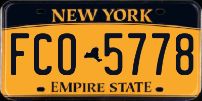 NY license plate FCO5778