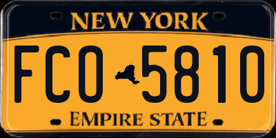 NY license plate FCO5810