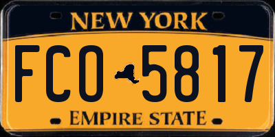 NY license plate FCO5817