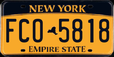 NY license plate FCO5818