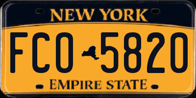 NY license plate FCO5820