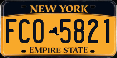 NY license plate FCO5821