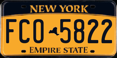 NY license plate FCO5822