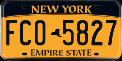 NY license plate FCO5827