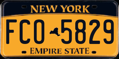 NY license plate FCO5829