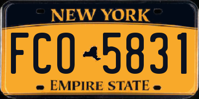 NY license plate FCO5831