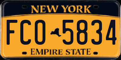 NY license plate FCO5834