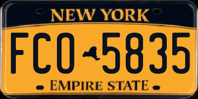 NY license plate FCO5835