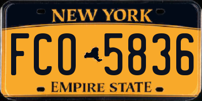 NY license plate FCO5836