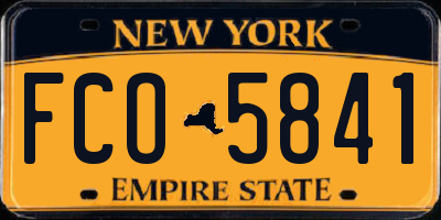 NY license plate FCO5841