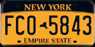 NY license plate FCO5843
