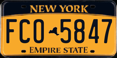 NY license plate FCO5847