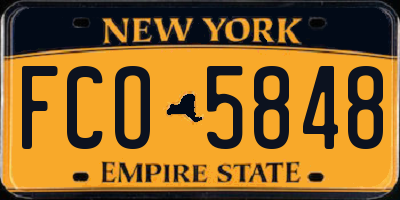 NY license plate FCO5848