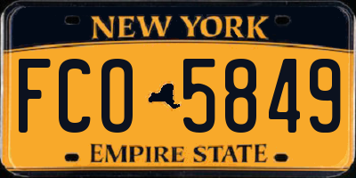 NY license plate FCO5849