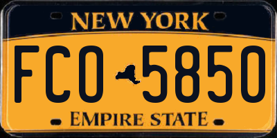 NY license plate FCO5850