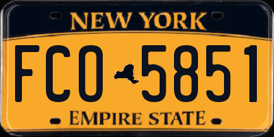 NY license plate FCO5851