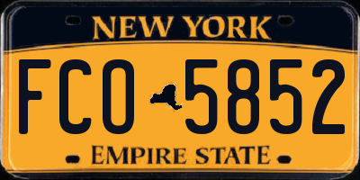 NY license plate FCO5852