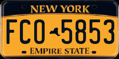 NY license plate FCO5853
