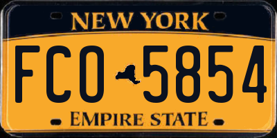 NY license plate FCO5854