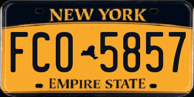 NY license plate FCO5857