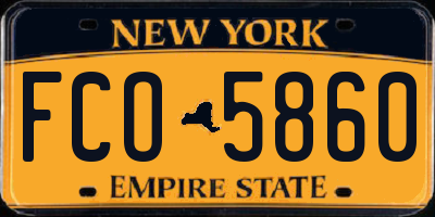 NY license plate FCO5860