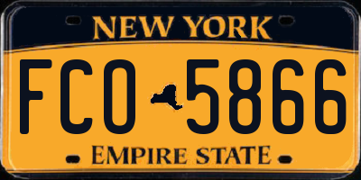 NY license plate FCO5866