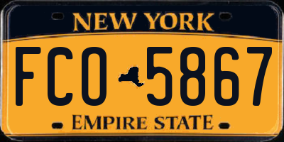 NY license plate FCO5867