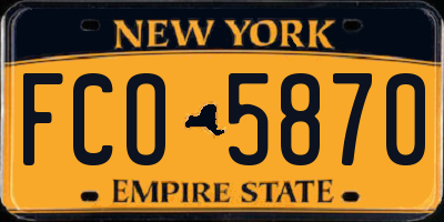 NY license plate FCO5870