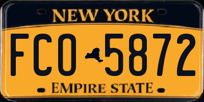 NY license plate FCO5872