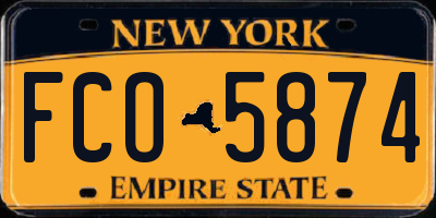 NY license plate FCO5874