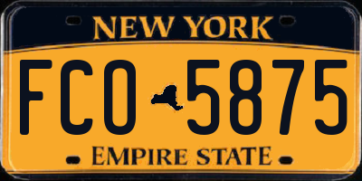 NY license plate FCO5875