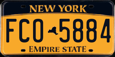 NY license plate FCO5884