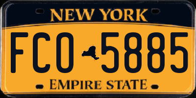 NY license plate FCO5885