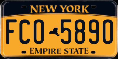 NY license plate FCO5890
