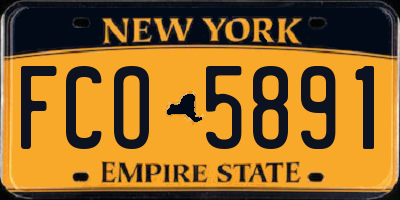 NY license plate FCO5891