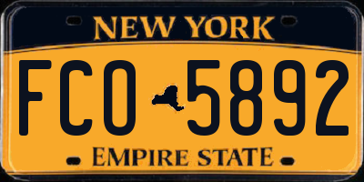 NY license plate FCO5892
