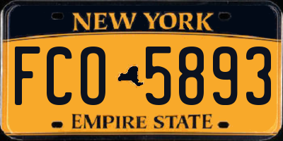 NY license plate FCO5893