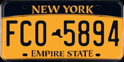 NY license plate FCO5894