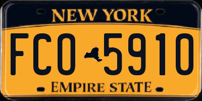 NY license plate FCO5910